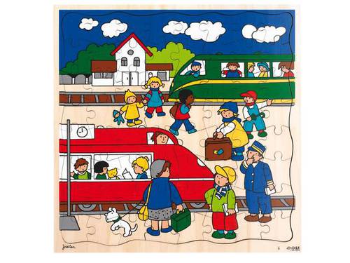 Puzzle train station, 64 pieces 