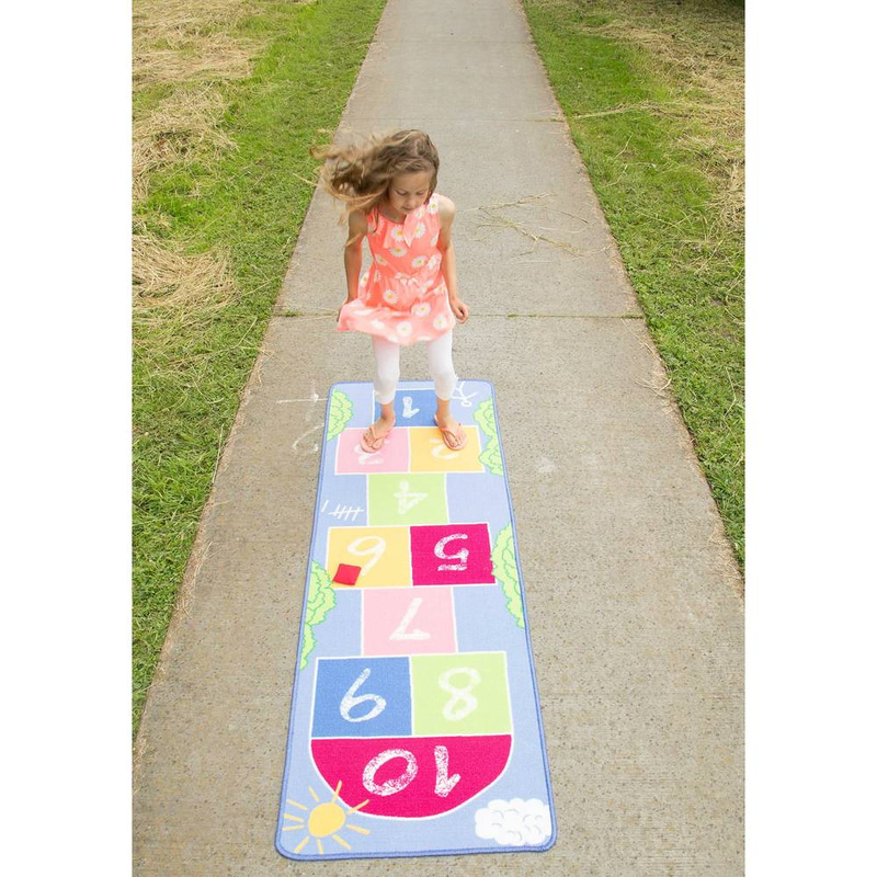 Pastel Rainbow Hop Play Carpet. 67 X 200 CM