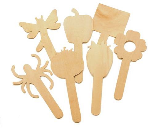 Garden Collection Wood Craft Sticks 15 natural wood craft sticks, 7 different designs