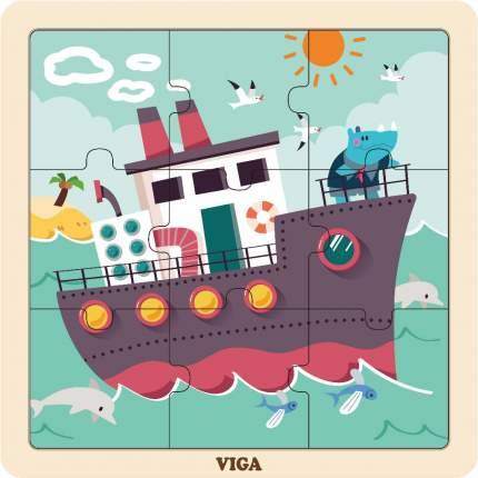 Wooden 9-Piece-Puzzle - Ship