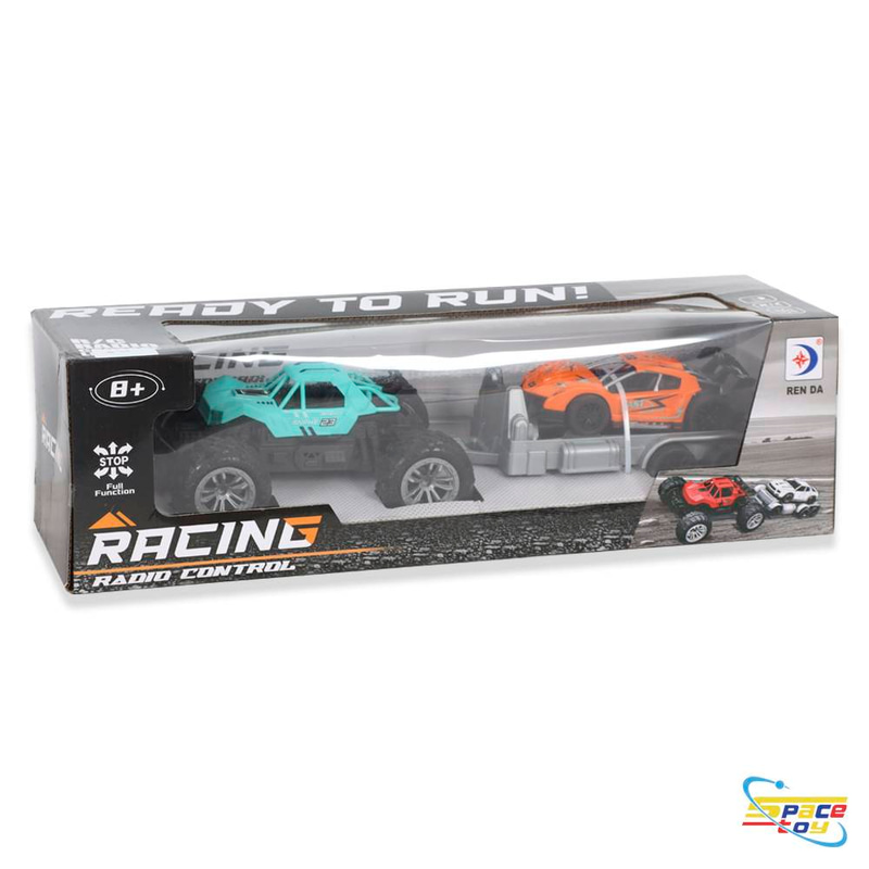 طقم سيارات السباق اللاسلكية مع مقطورة (Racing Radio Control) - متعة القيادة المزدوجة
