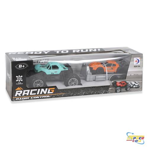 طقم سيارات السباق اللاسلكية مع مقطورة (Racing Radio Control) - متعة القيادة المزدوجة