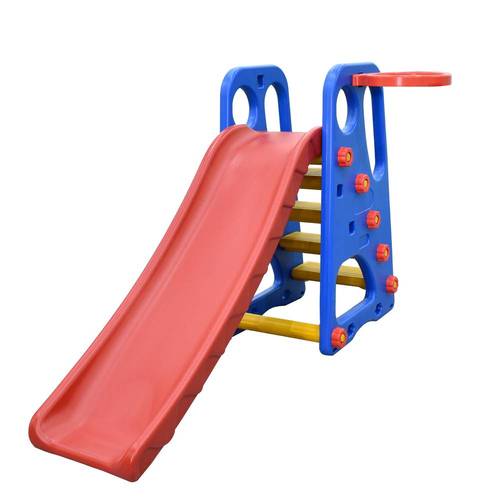 زحليقة الأطفال الملونة 3 في 1 مع حلقة كرة السلة 🛝🏀