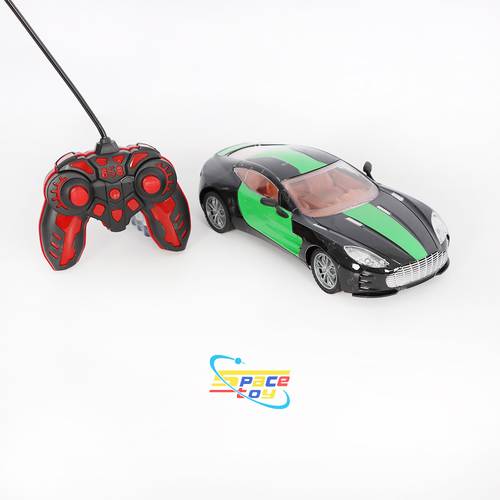 Black and green remote control racing car