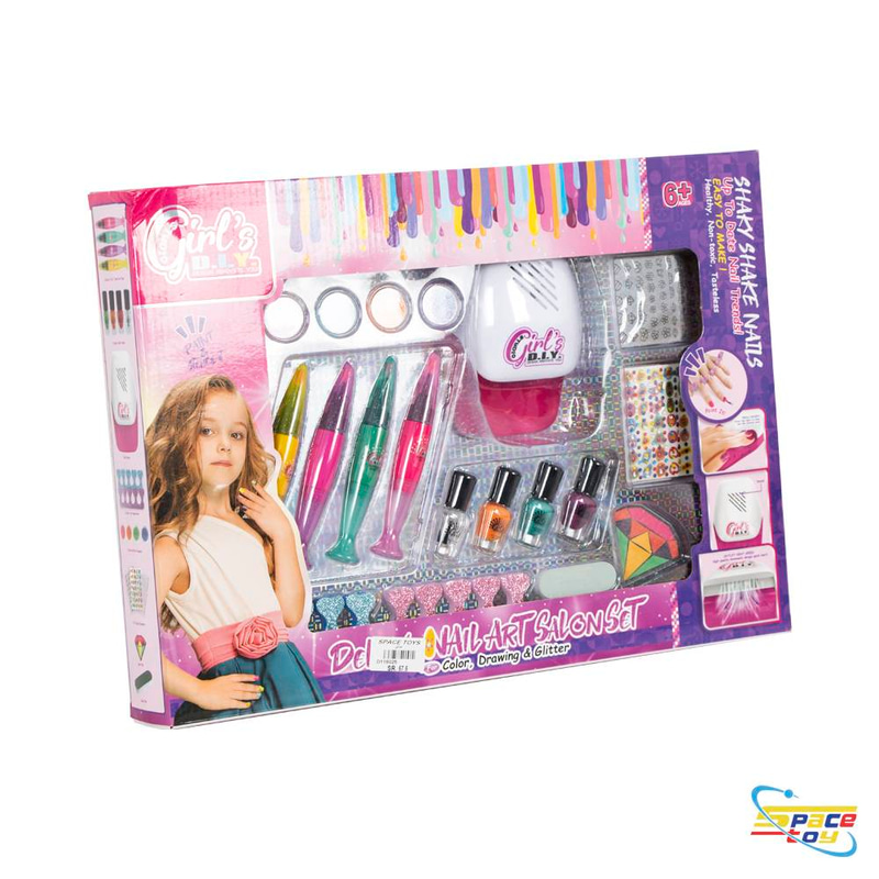 طقم صالون تجميل الأظافر المتكامل للفتيات (Girl's D.I.Y. Nail Art Salon Set)