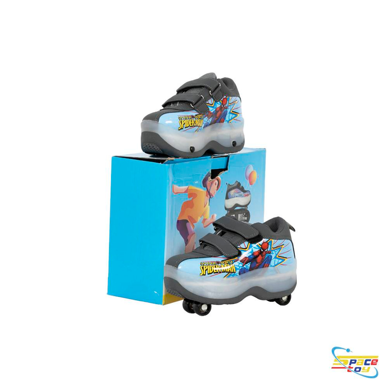 حذاء التزلج  سكيت الرياضي للأطفال بتصميم سبايدرمان (Spider-Man Roller Shoes)
