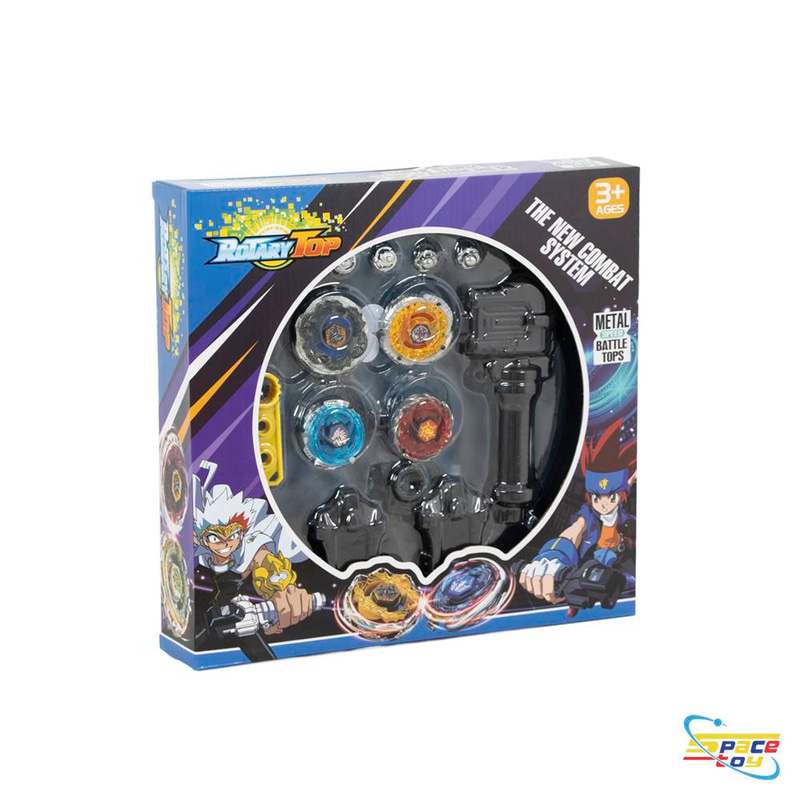 مجموعة بلابل القتال المعدنية الاحترافية مع مقبض الإطلاق (Rotary Top Battle Tops)