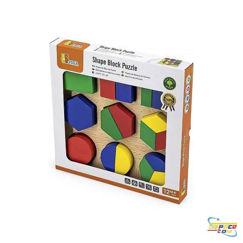 Wooden puzzle shapes