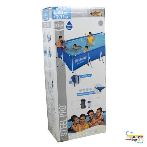 مسبح ستيل برو (Steel Pro™) المستطيل من Bestway - مقاس 4.00 متر