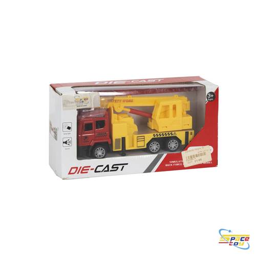 شاحنة الرافعة (الونش) المعدنية التفاعلية للهندسة والبناء (Die-Cast Crane Truck)