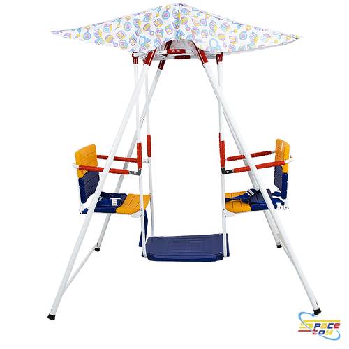 Six-piece children's swing with protective canopy
