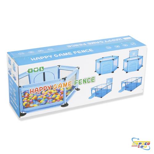  محبس و حاجز ساحة ألعاب الأطفال المتعدد الأشكال مع سلة كرات (Happy Game Fence)