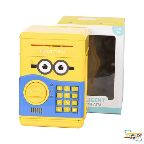 Minion piggy bank with lock and password