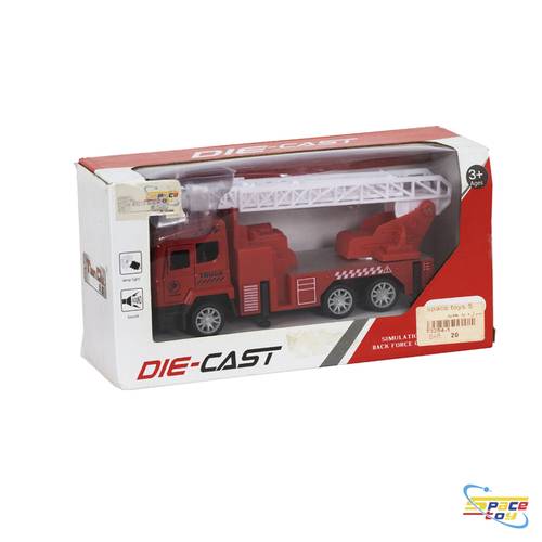 شاحنة الإطفاء المعدنية التفاعلية بسلم متحرك (Die-Cast Fire Truck)
