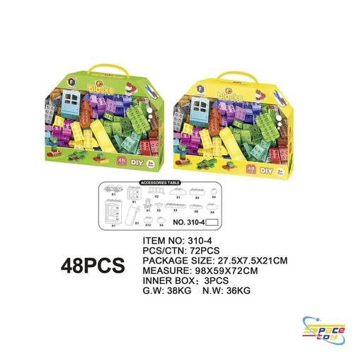 48-piece blocks with door and window shapes