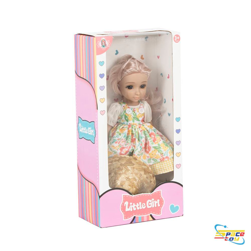 دمية الفتاة الصغيرة الأنيقة بقبعة القش  30 سم (Little Girl Doll)