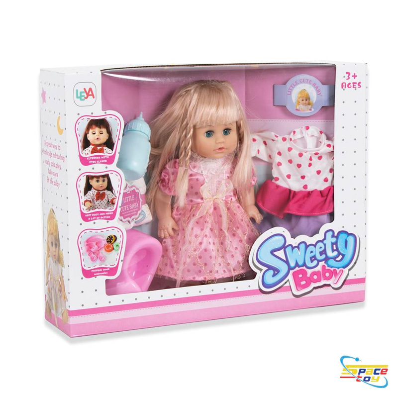 دمية الأطفال التفاعلية المتكاملة مع طقم العناية والملابس (Sweety Baby - Little Cute Baby) 💖👧🍼
