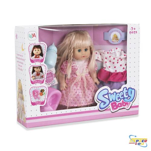 دمية الأطفال التفاعلية المتكاملة مع طقم العناية والملابس (Sweety Baby - Little Cute Baby) 💖👧🍼