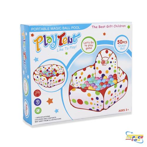 خيمة الكرات المحمولة التفاعلية للأطفال (Play Tent) – طقم متكامل مع 50 كرة ملونة!