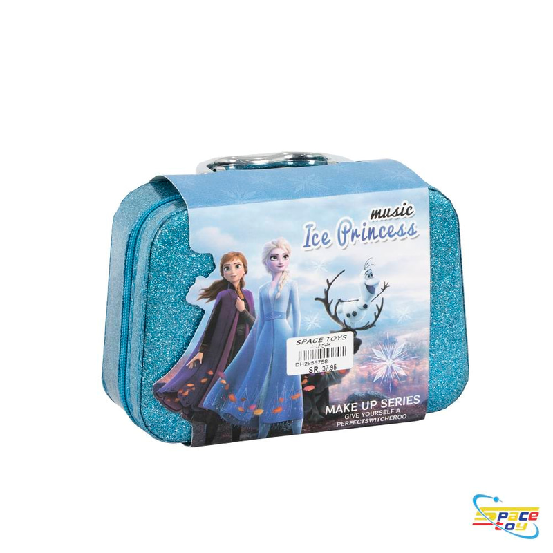 حقيبة مكياج وموسيقى أميرة الجليد (Ice Princess) للأطفال - طقم تجميل جليتر بتصميم فروزن