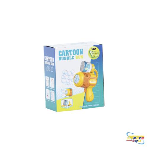 مسدس فقاعات كرتوني كهربائي (Cartoon Bubble Gun)