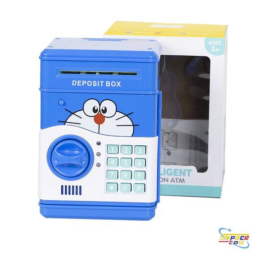 Doraemon piggy bank with secret number and lock