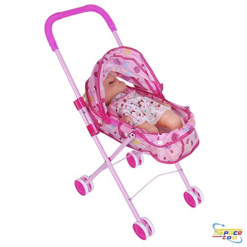 doll stroller and small doll