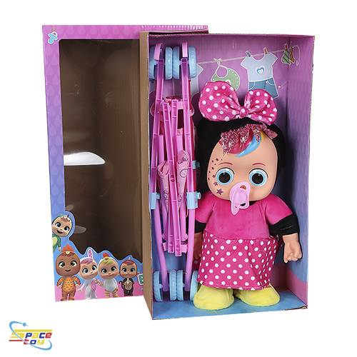 Cartoon baby doll with stroller