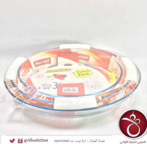 صواني فرن بيضاوي زجاج 3قطع برازيلي
