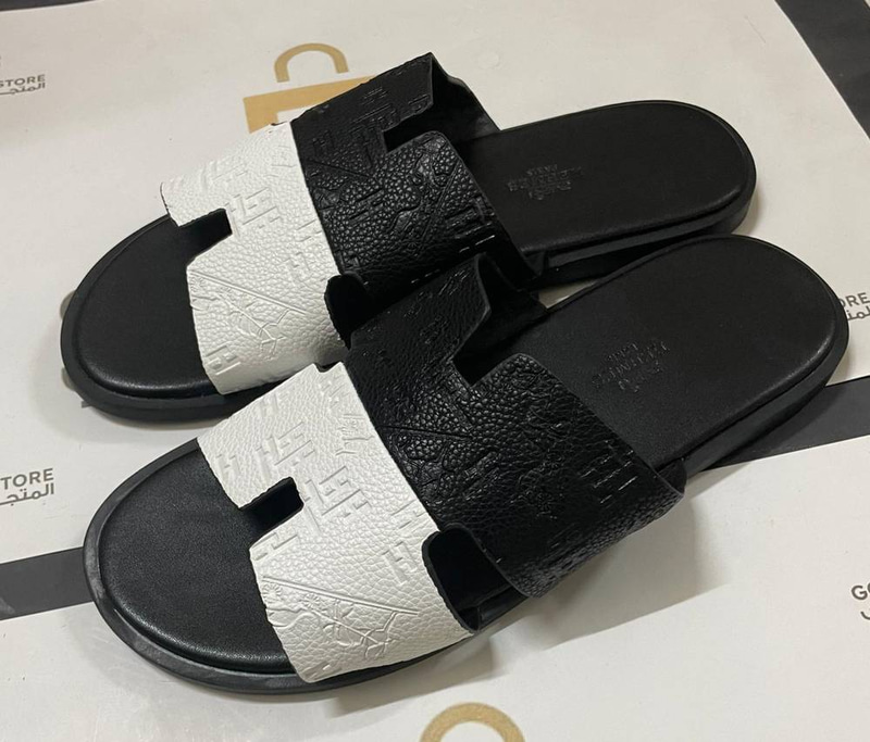 Hermes sandals - black/white