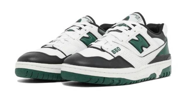 New Balance White Green Black