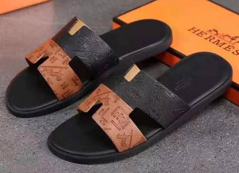 Hermes sandals - black / brown
