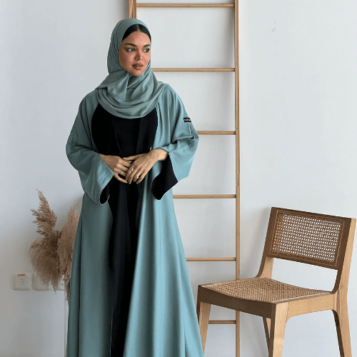 عباية دبل فيس كلوش تيفاني وأسود