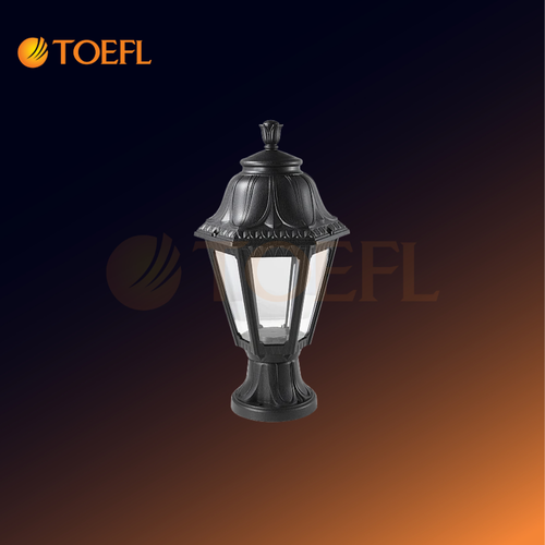 فانوس ارضي اسود قاعدة E27 فايبر