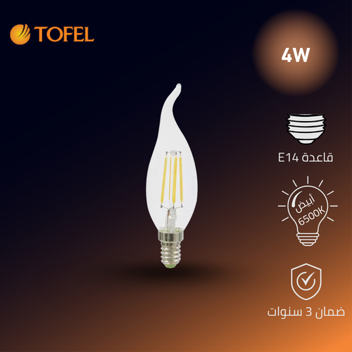 لمبة شعلة لون الانارة ابيض 4 واط E14