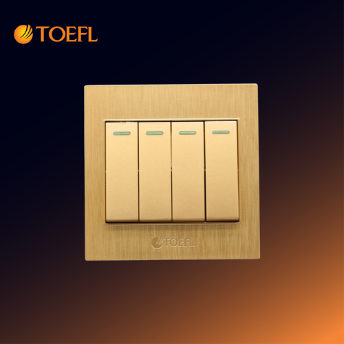Quadruple Light Switch – Gold Color
