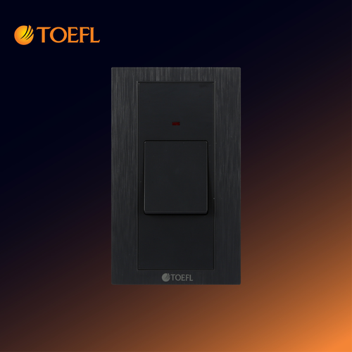 Rectangular 45A air conditioner switch in stone black 