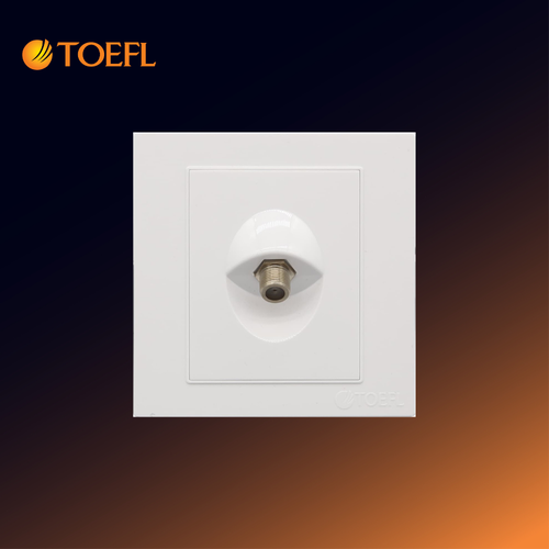 Single plain white satellite socket outlet