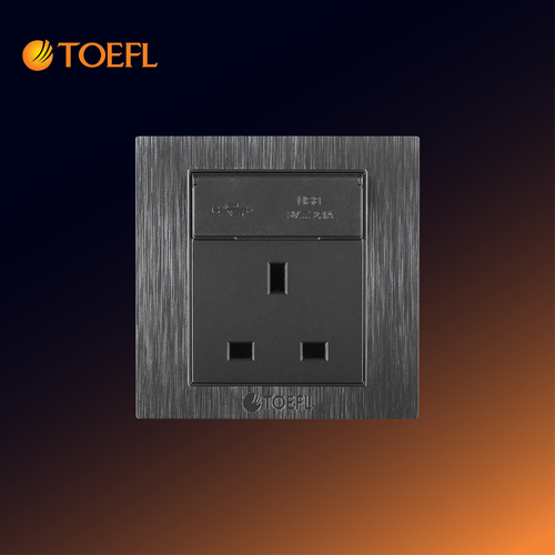 Triple Wall Socket with USB Port – Graphite Black