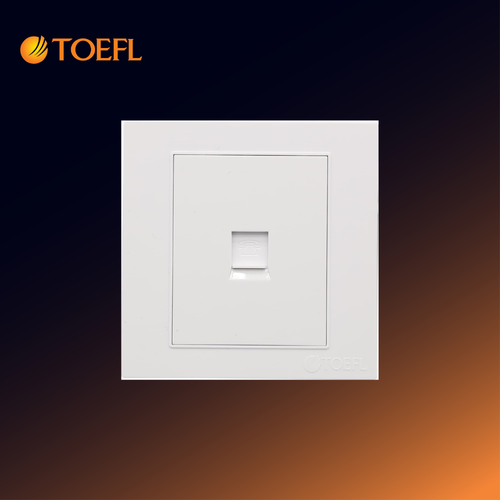 Plain white single telephone socket outlet