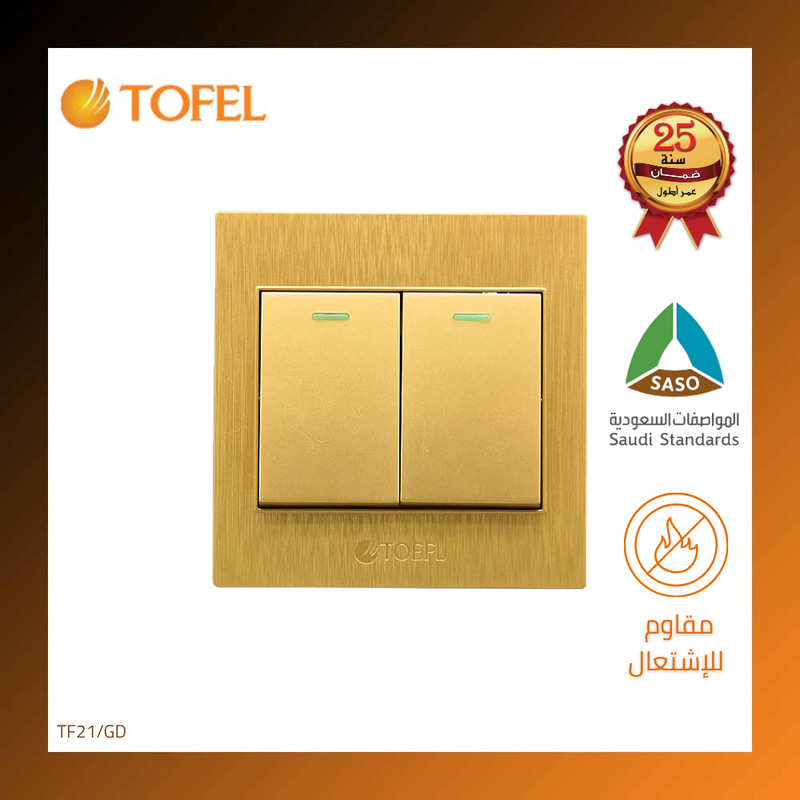 Double Light Switch – Gold Color