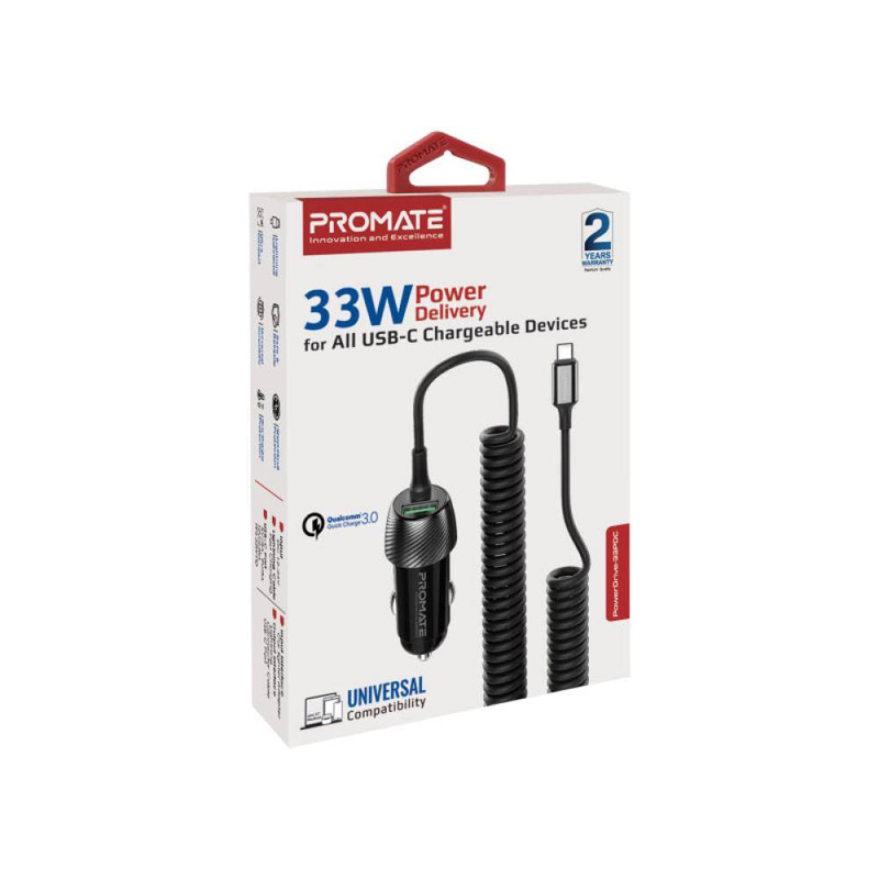 راس سياره USB+كيبل ملولو TC PROMATE 33W