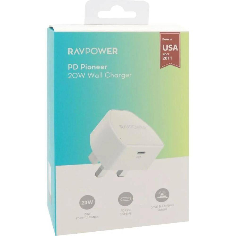 رأس جداري RAVPOWER  منفذ Type C بقوة 20W