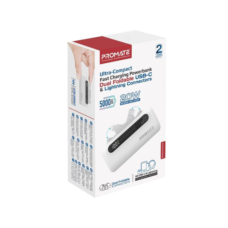 باور بانك 20W موف كيبلين 5000MAH PROMATE