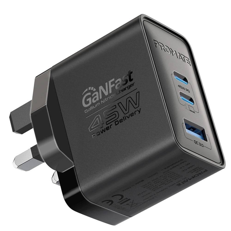 راس جداري 45W اسود 2 TC-1USB PROMATE