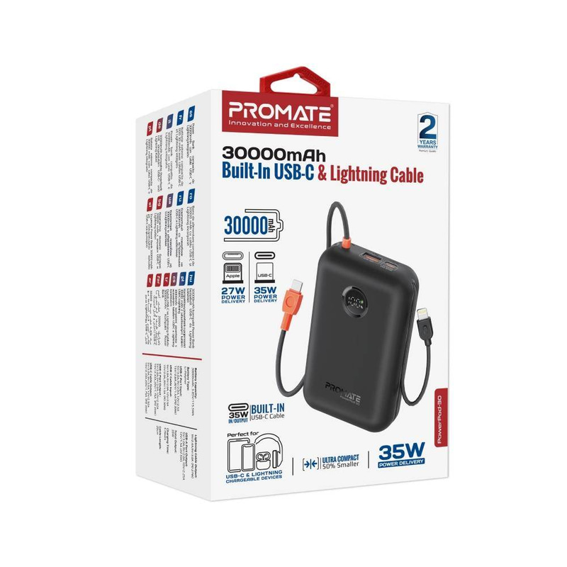 باور بانك 35 اسودW 30000MAH PROMATE