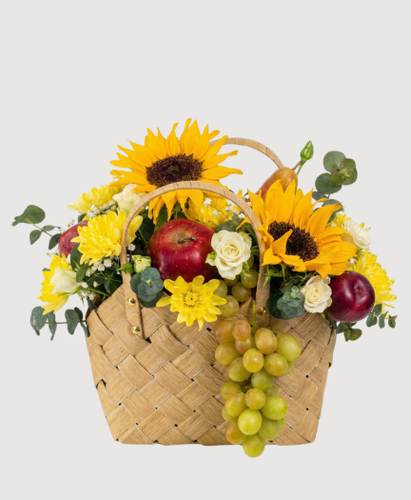  سلة الفواكه والورود 🌻🧺
