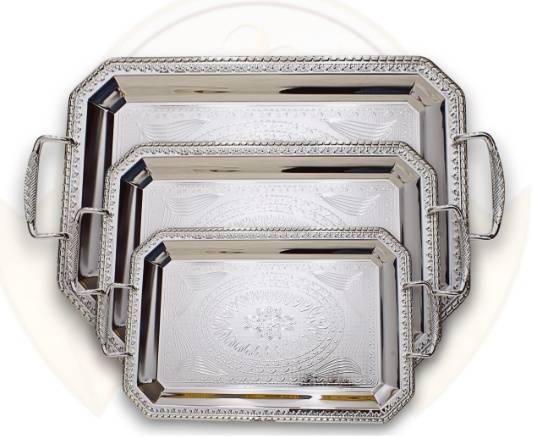 Stainless Steel Silver Tray Set
