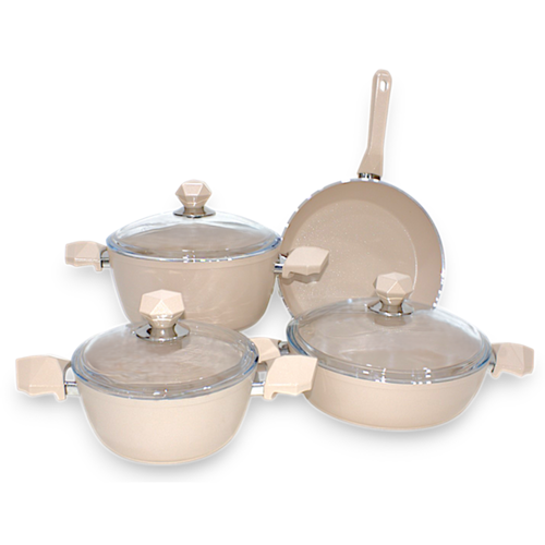 7 PCs  Pal Pinkish Brown Cookware Set