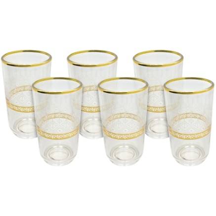 Alnokhba Almumayaza Luxury Gold-Rimmed Water Glass Set (6 Pieces)